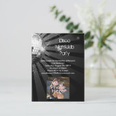 Silver Sparkle Disco Ball Party Kaart (Staand voorkant)