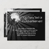 Silver Sparkle Disco Ball Party Uitnodiging Briefkaart (Voorkant / Achterkant)
