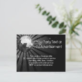 Silver Sparkle Disco Ball Party Uitnodiging Briefkaart (Staand voorkant)