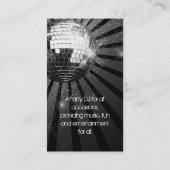 Silver Sparkle Disco Ball Party Visitekaartje (Achterkant)