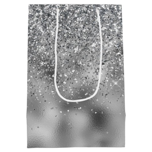 Silver Sparkle Glam Medium Cadeauzakje (Achterkant)