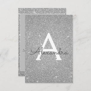 Silver Sparkle Glitter 40th Birthday Party Kaart