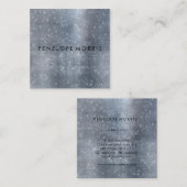 Silver Sparkle Glitter Beauty Stylist Vierkante Visitekaartje (Voorkant / Achterkant)