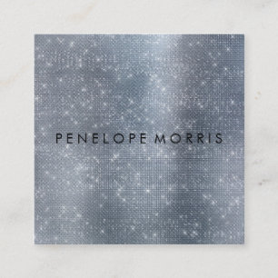 Silver Sparkle Glitter Beauty Stylist Vierkante Visitekaartje
