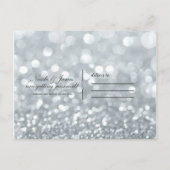 Silver Sparkle Glitter Eiffel Tower sparen de Datu Aankondigingskaart (Achterkant)