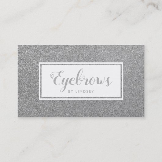 Silver Sparkle Glitter Eyebrows maken artiest Visitekaartje (Voorkant)