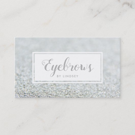Silver Sparkle Glitter Eyebrows maken artiest Visitekaartje (Voorkant)