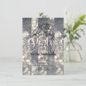 Silver Sparkle Glitter Glamour Glam Modern Party Kaart (Staand voorkant)