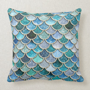 Silver Sparkle Glitter Mermaid Scales Kussen