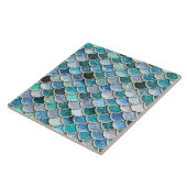 Silver Sparkle Glitter Mermaid Scales Tegeltje (Zijkant)