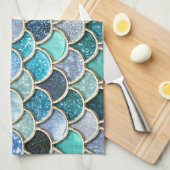 Silver Sparkle Glitter Mermaid Scales Theedoek (Quarter Fold)