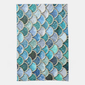 Silver Sparkle Glitter Mermaid Scales Theedoek (Verticaal)