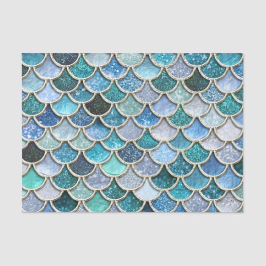 Silver Sparkle Glitter Mermaid Scales Tissuepapier (Voorkant)