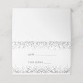 Silver Sparkle Glitter Place Card (Buitenkant ongevouwen)