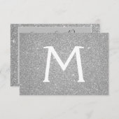 Silver Sparkle Glitter Quinceanera De datum opslaa Save The Date (Voorkant / Achterkant)