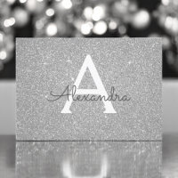 Silver Sparkle Glitter Sweet 16 Save the Date