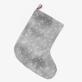 Silver Sparkle Grote Kerstsok (Voorkant (Hangend))