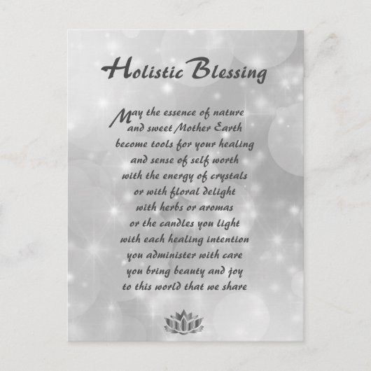 Silver Sparkle Holistic Blessing Briefkaart (Voorkant)