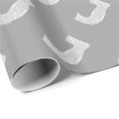 Silver Sparkle Letter J Cadeaupapier (Rol Hoek)