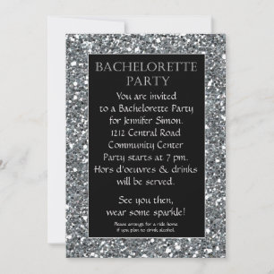 Silver Sparkle Look Bachelorette Party Uitnodiging