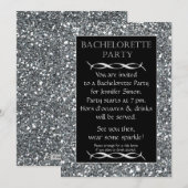 Silver Sparkle Look Bachelorette Party Uitnodiging (Voorkant / Achterkant)