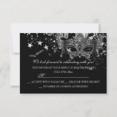 Silver Sparkle Mask Star Night Masquerade RSVP (Achterkant)