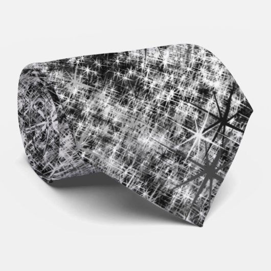 Silver Sparkle Pattern Stropdas (Opgerold)