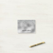 Silver Sparkle Post-it® Notes (Op bureau)