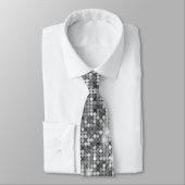 Silver Sparkle Sequin Disco Glam Stropdas (Gebonden)