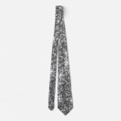 Silver Sparkle Sequin Disco Glam Stropdas (Achterkant)