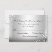 Silver Sparkle Tiara & Stars Quinceanera RSVP (Dos)