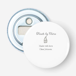 Silver sparkle traktaties bakkerij gemaakt met lie button flesopener