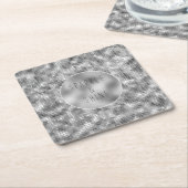 Silver Sparkle Vierkante Kartonnen Onderzetter (Schuin)