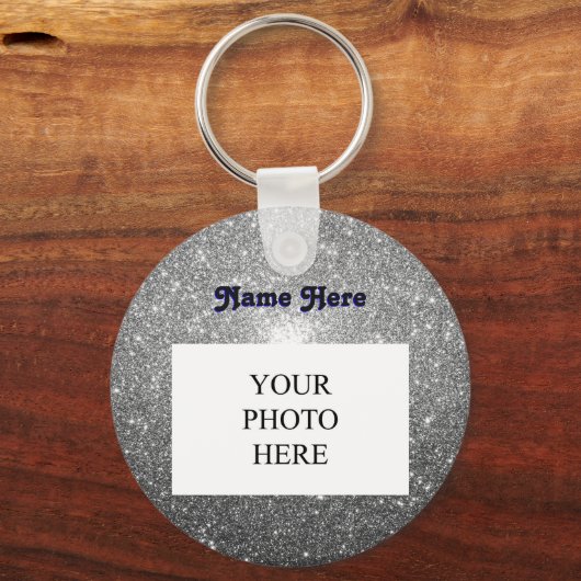 Silver Sparkles | Aangepast Sleutelhanger (Voorkant)