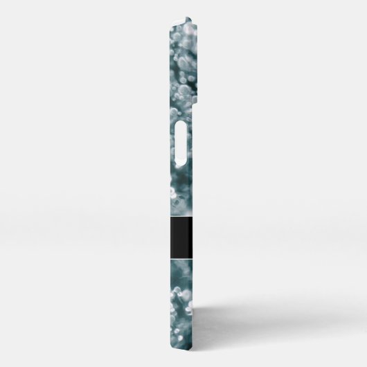 Silver sparkles Bevroren ijzeborrels Monogram iPhone Hoesje (Rechterkant)