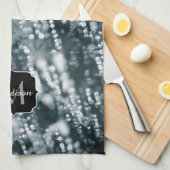 Silver sparkles Bevroren ijzeborrels Monogram Theedoek (Quarter Fold)