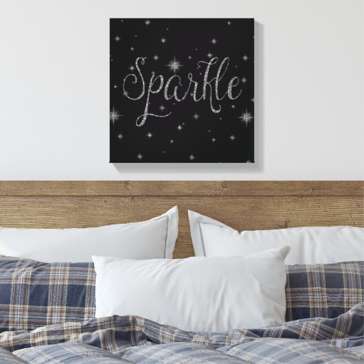 Silver Sparkles Canvas Afdruk (Insitu (Slaapkamer))