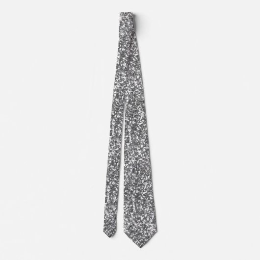 Silver Sparkles Faux Glitter Fancy Luxe Stropdas (Achterkant)