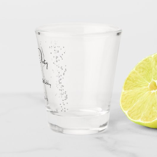 Silver Sparkles Volledig  Feest Shot Glas (Rechts)