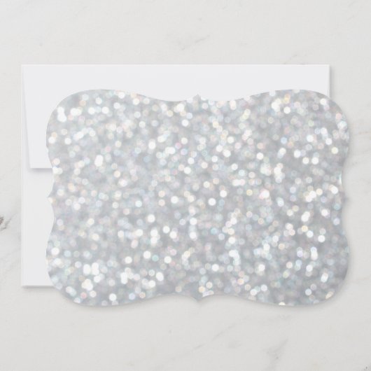 Silver Sparkly Flamingle Invitation Anniversaire (Dos)