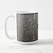Silver Sparkly Glitter met persoonlijke naam Koffiemok (Links)