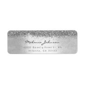 Silver Sparkly Glitter Silver Metallic Etiket (Voorkant)