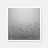 Silver Sparkly Glitter Sweet 16 Birthday Party Servet (Voorkant)