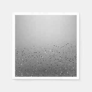 Silver Sparkly Glitter Sweet 16 Birthday Party Servet