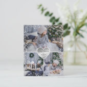 Silver Sparkly Photo Merry Kerstry Feestdagenkaart (Staand voorkant)