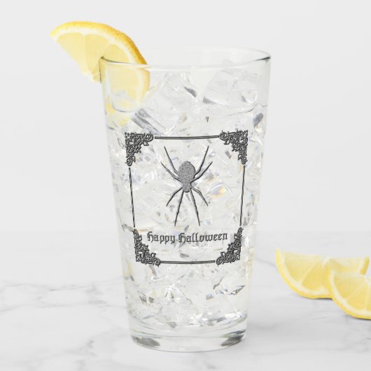 Silver Spider Halloween Glas (Voorkant ijs)