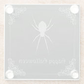 Silver Spider Halloween Glazen Onderzetter (Achterkant)