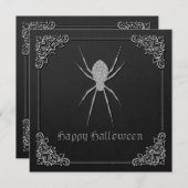 Silver Spider Halloween Kaart (Voorkant / Achterkant)