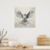 Silver Spirit Animal Hawk Poster (Keuken)