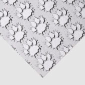 Silver Splatter Dog Paw-tekenpatroon Tissuepapier (Detail)